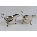 A pair of fine silver plated sauce boats by Walker & Hall Sheffield,