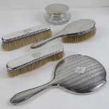 A quantity of HM silver dressing table items including;