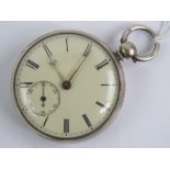 A HM silver open face fusee pocket watch having J.