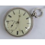 A HM silver open face fusee pocket watch having Paul Price Chester key wind fusee movement numbered