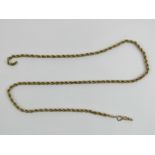 A 9ct gold rope twist chain necklace, a/f, 5.1g.