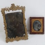 Two early vintage photographs; one in gilt brass easel frame,