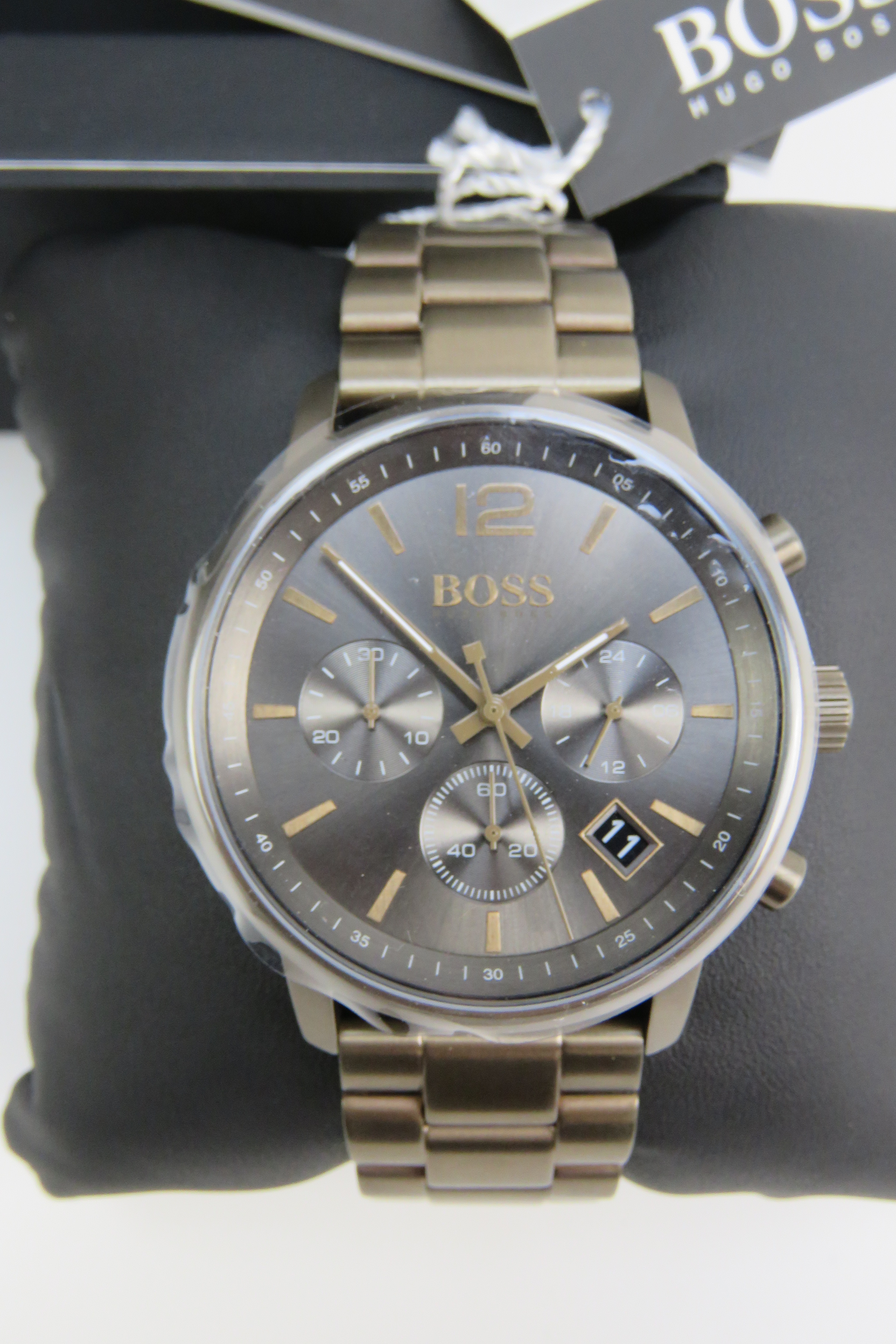 A Hugo Boss stainless steel wristwatch in as new unworn condition complete with box and papers,