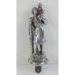 A silver plated car mascot being St Christopher, 14cm high.