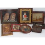 A quantity of framed pictures including a quality rosewood framed print and gilt brass framed print,