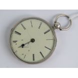 A HM silver open face fusee pocket watch having John Monk Bolton key wind fusee movement numbered