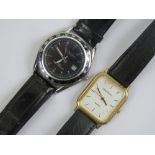 A Philip Mercier wristwatch having gold plated bezel,