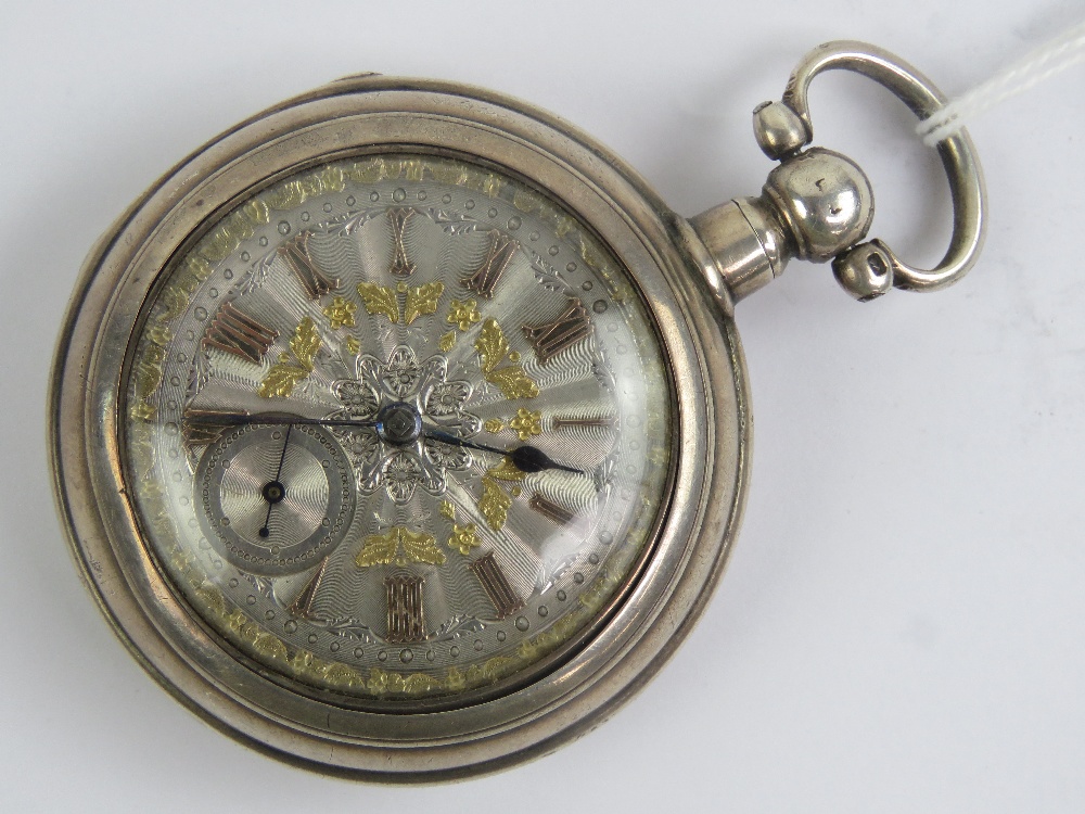 A HM silver fusee pair cased pocket watch having James Davidson 'New Deer' key wind fusee movement