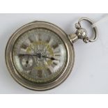 A HM silver fusee pair cased pocket watch having James Davidson 'New Deer' key wind fusee movement