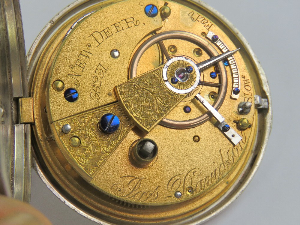 A HM silver fusee pair cased pocket watch having James Davidson 'New Deer' key wind fusee movement - Image 5 of 6