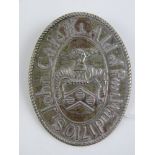 An unusual white metal badge marked 'Sr. John Cafs Kt Ald of PortWard 1710'.