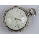 A HM silver verge fusee pair cased pocket watch having George Bradshaw Whitchurch key wind verge