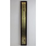 A contemporary mercury filled wall thermometer having FCC England over, 95cm in length.