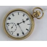 British Rail interest; a gold plated Vertex Revue open face pocket watch,