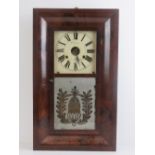 An American wall clock as made by Jerome of New Haven, in mahogany veneered case, 65cm high.