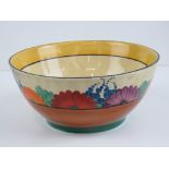 A Clarice Cliff Gayday pattern bowl, 22cm diameter.