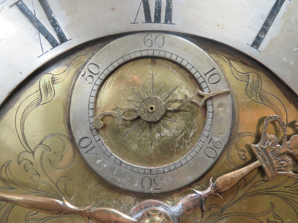 A London made eight day striking long case clock having arch top 11" dial with Arabic and Roman - Image 4 of 5