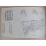 An album containing a large quantity of late 19th century 'Grand Tour' pencil sketches and