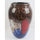 A Murano overlaid glass vase, mottled decoration throughout, 29cm high.