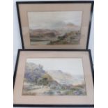 Watercolours; the lake at Bettwys Coed and above the church at Bettwys Coed, each signed W.
