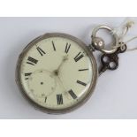 A HM silver open face fusee pocket watch having H Stuart Liverpool key wind fusee movement numbered