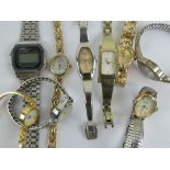 Nine assorted wristwatches including Guess, Limit, Ingersoll, Casio analogue watch, Sekonda, , etc.