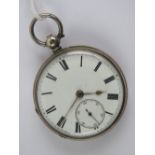 A HM silver fusee open face pocket watch, having W.