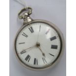 A George IV HM silver verge fusee pair cased pocket watch having B Edmonds Liverpool key wind verge