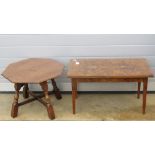 A c1970s quarter veneered coffee table, 76cm in length,