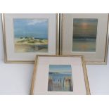 Three watercolours by Peter Atkin; 'At Abbottsbury, Dorset' 23 x 15cm,