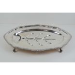 A large and impressive silver plated Mappin & Webb meat platter with draining channels,