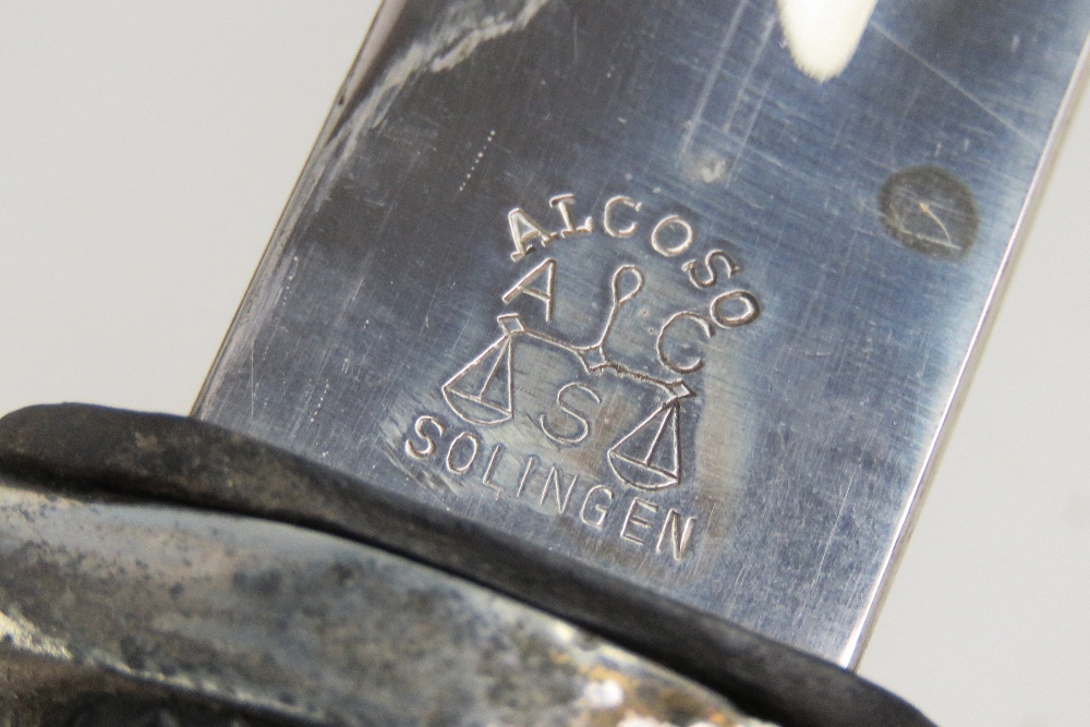 A WWII German K98 Parade bayonet, blade marked for Alcoso Solingen and measuring 25cm in length, - Image 3 of 4