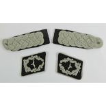 A pair of WWII German Luftwaffe Officers shoulder boards, together with a pair of collar patches.