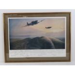 A limited edition Spitfire print; 'The Invisible Thread' R6644, No 75/100.