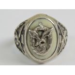 A WWII German Paratrooper ring, stamped