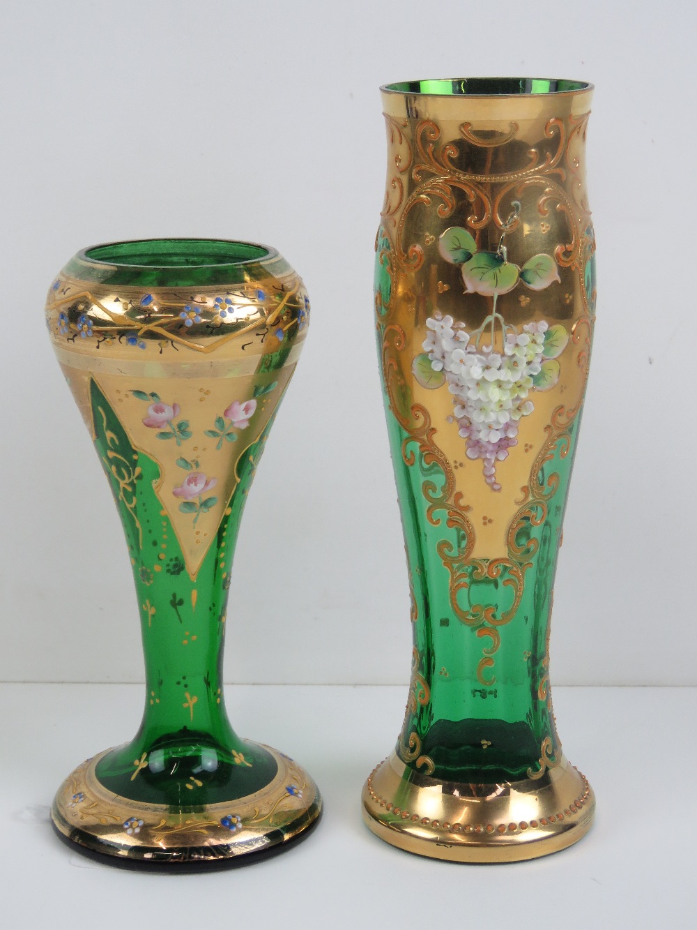 Two 20th Century gilded Venetian glass v