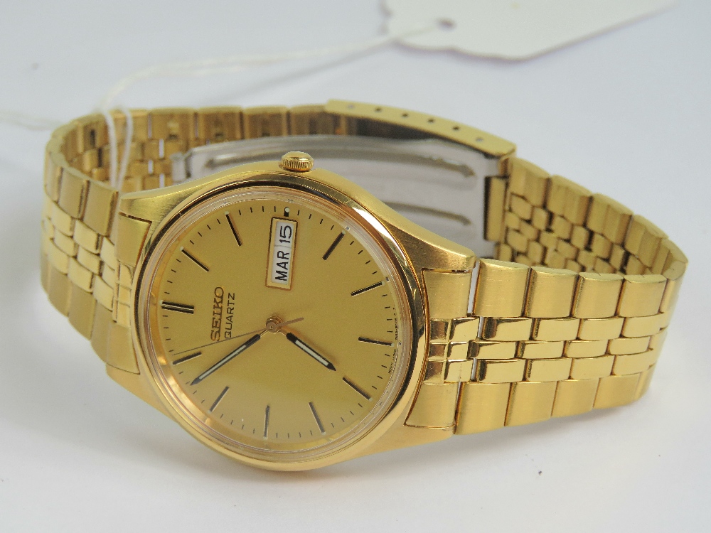 A gold plated Seiko with day and date ap - Image 4 of 4