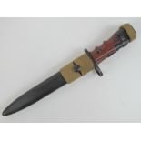 A British No7 Mk1 bayonet dated 1948, with scabbard and canvas frog.