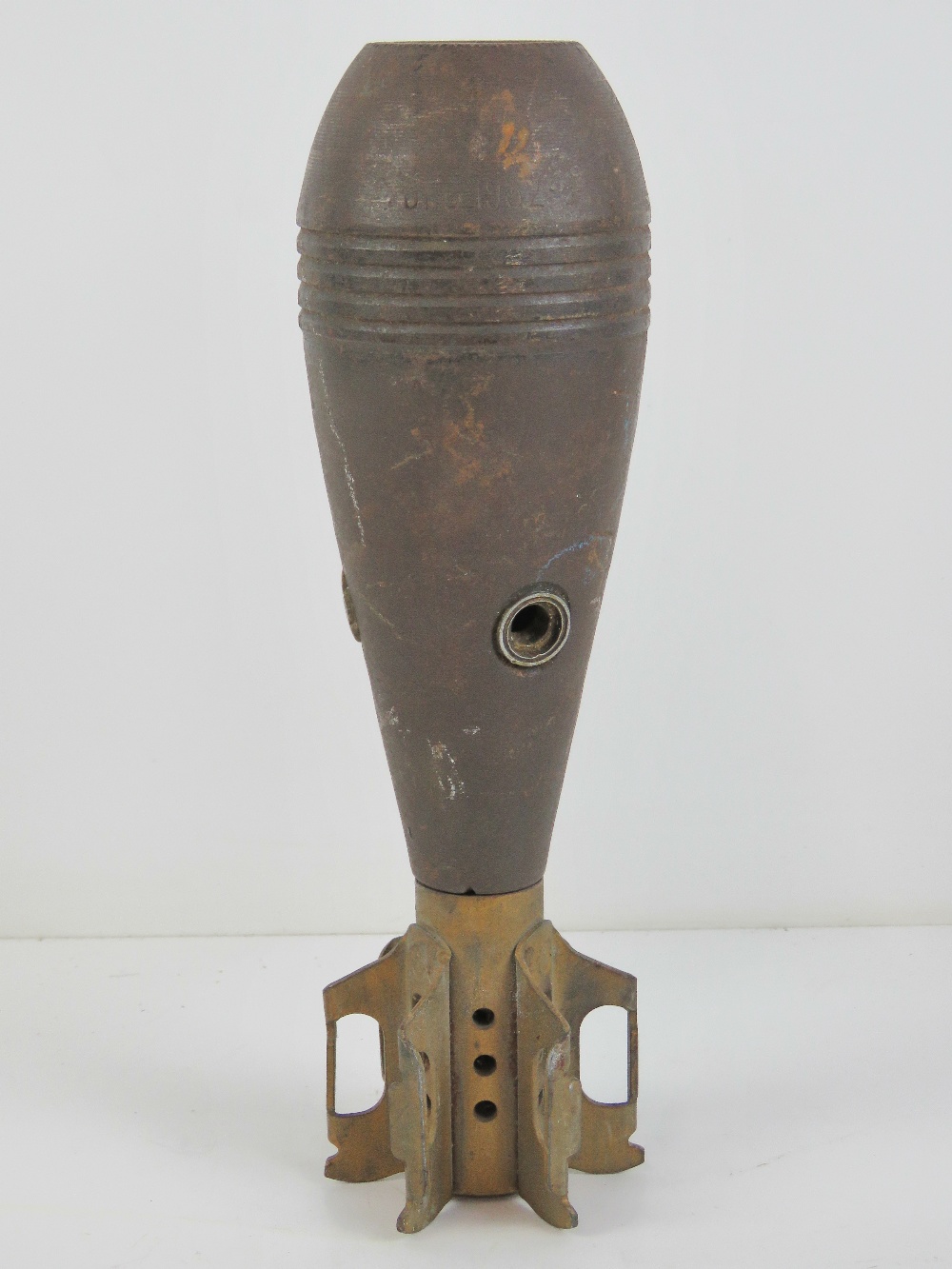 An inert 60MM French Mortar BrandT HE.