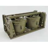 A WWII German MG34/42 double drum tromel carrier with two 50rd drum magazines.