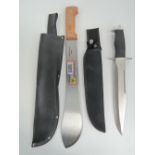 A 'The best defence' knife having sawback blade with sheath,