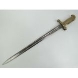 US Navy Springfield 1870 rolling block bayonet 50cm blade marked Ames MFg Co Chicopee Mass.