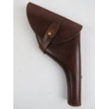 A Webley MK IV/ Enfield revolver brown leather holster.