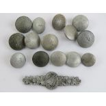 A quantity of silvered uniform buttons, each having makers marks verso.