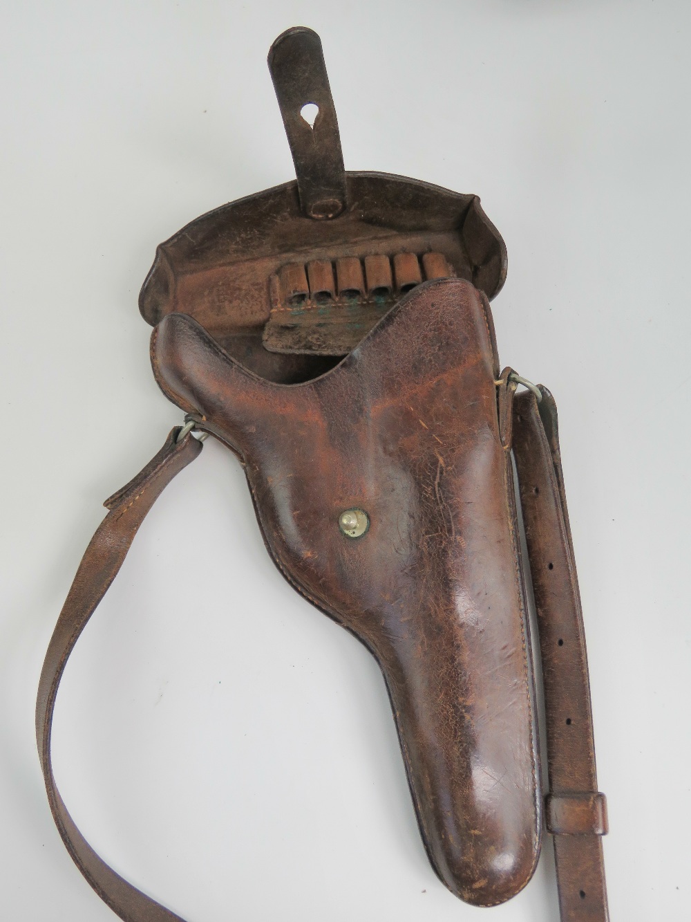 A Swiss 1882 revolver holster in brown leather with strap. - Image 3 of 3