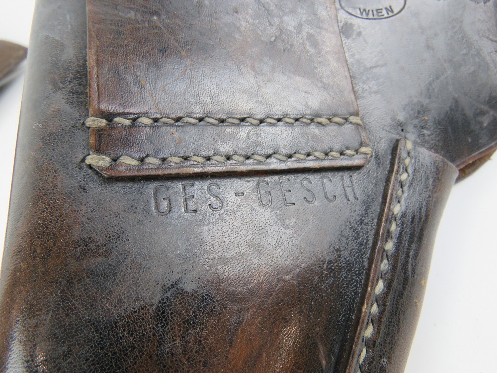 A German Military issue officers Walther P38 holster having German marks upon made by Stolla Wein. - Image 4 of 5