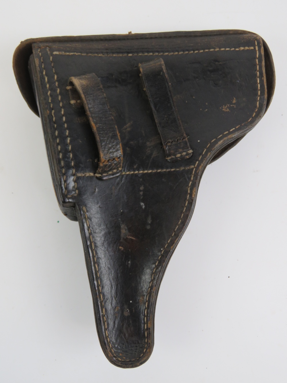 A WWII German military officers Walther P38 pistol dark leather holster with German markings and - Image 2 of 5