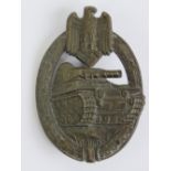 A WWII German tank badge having AS makers mark to back.
