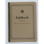 A WWII German SS Soldbuch identity booklet, blank and unused throughout with envelope rear page.