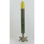 A reproduction UK 2.75'' SNEB rocket wooden warhead. Inert.